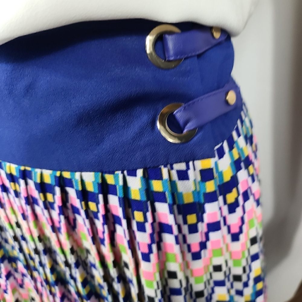 Esley Aztec Pleated Women's Pink & Blue Dress - Picture 7 of 11